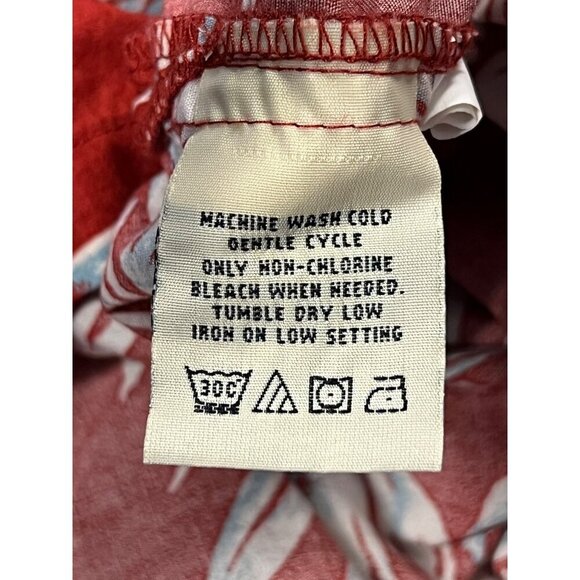 Cooke Street Hawaiian Floral Short Sleeve XL Extra Large Red Floral Aloha EUC - Picture 6 of 8